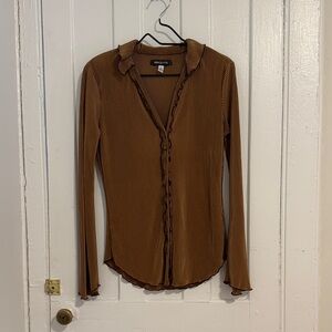 Urban Outfitters Brown Button Down Shirt
